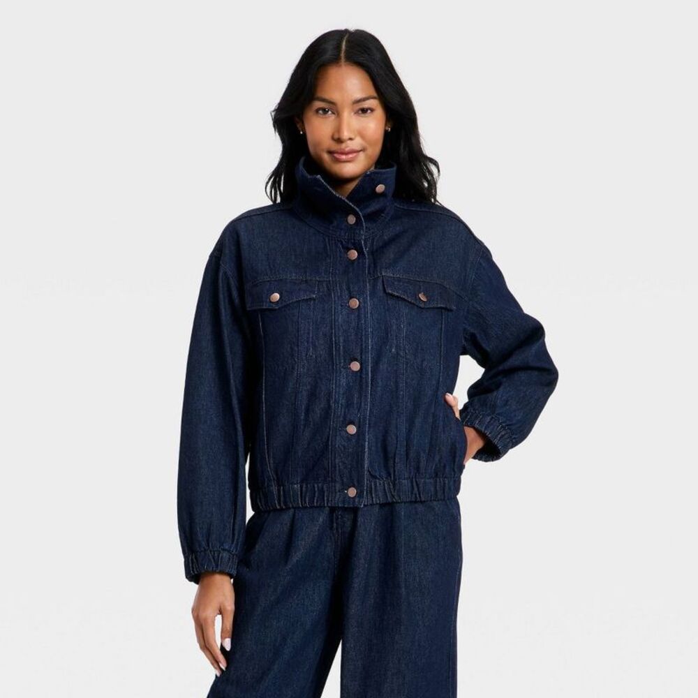 Women's Denim Jacket - A New Day Indigo Dark Wash XL